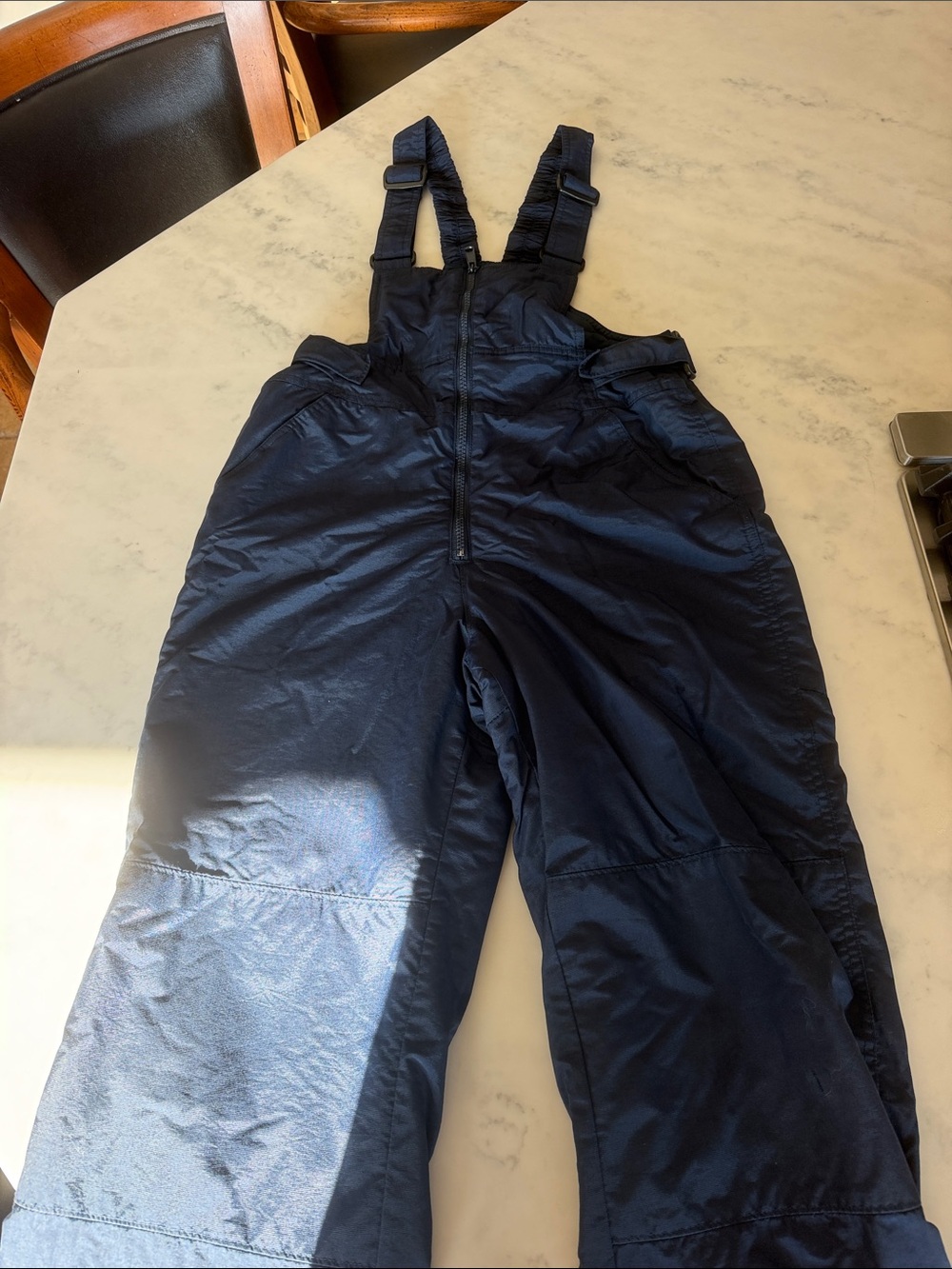 Kids Navy Insulated Snow Overalls with Adjustable Straps